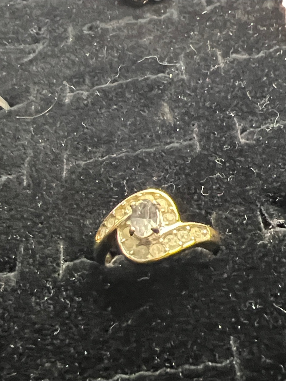 14k solid gold diamond and amethyst ring deco evil eye design size 6